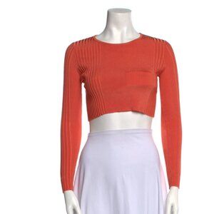 Ronny Kobo Coral Long Sleeve Crop Top